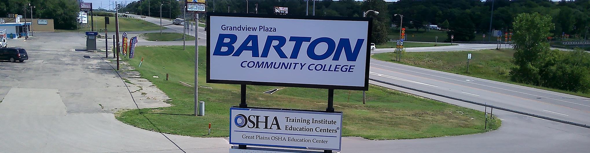 Grandview Plaza campus sign